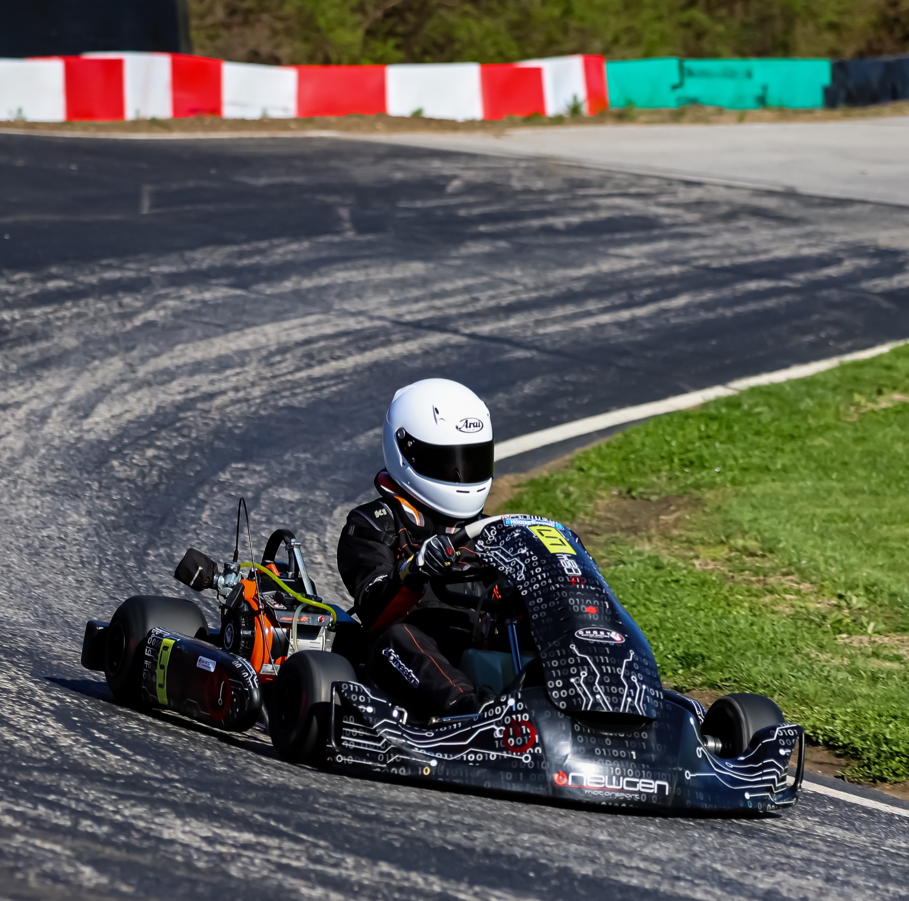 Emmett King attacking a tight section of the kart circuit